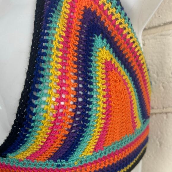 Rainbow Open Knit Halter Top size S - Picture 2 of 8